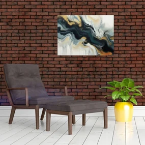 Sklenený obraz - Mramorovaná kresba (70x50 cm)