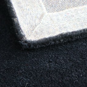 Asra, Ručne všívaný kusový koberec Asra wool čierna, 60x110, čierna, obývacia izba