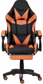 Ergonomická herná stolička CLASSIC s podnožkou oranžová