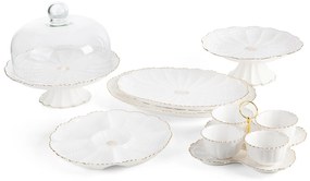 DEKORAČNÝ KERAMICKÝ PODNOS GAIA 30X27 CM KRÉMOVÁ