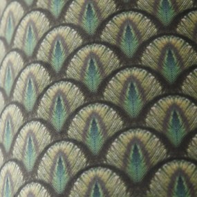 Zamatový tienidlo s dizajnom páva 40/40/40 zlatý interiér