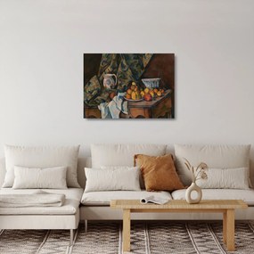 Sklenený obraz - Paul Cézanne, Still Life with Apples and Peaches, reprodukcia (70x50 cm)
