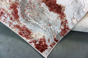 BE Koberec Mitra 3001 TERRA – hnedý sivý červený obdĺžnikový Rozmer: 60x100 cm