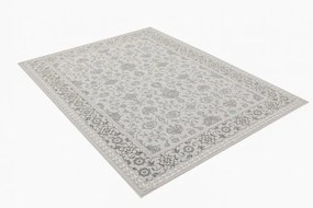 Koberec Allora Plus F346A ornament / rám, strieborný / sivý