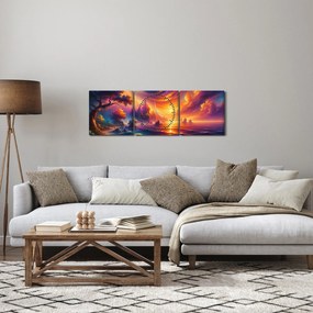 Obraz - Magický svet (s hodinami) (90x30 cm)