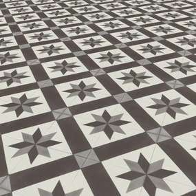 Gerflor, PVC podlaha - lino AladinTex Ultra 2226 Cordoba black/white, na mieru, šíře 4m, čiernobiela, filc, chodba / predsieň