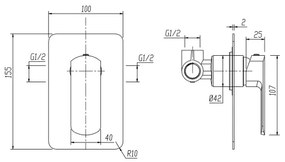 Sapho - sprchová batéria MIXONA pre podomietkovú inštaláciu, lesklý chróm