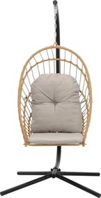 CH ERIS BROWN SKLADACIA ZÁVESNÁ STOLIČKA, VANKÚŠ – ŠEDÁ, RÁM – ČIERNY