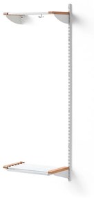 Vešiaková stena JEPPE s hornou policou, prídavná sekcia, 1790x600x310 mm, biela/dub