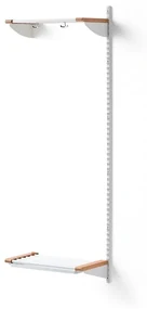 Vešiaková stena JEPPE s hornou policou, prídavná sekcia, 1790x600x310 mm, biela/dub