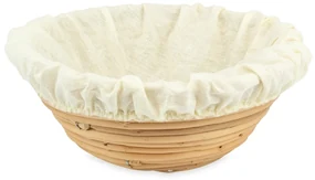 Ošatka na kysnutie cesta prútená guľatá s plátnompriemer 21cm - 1kg