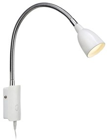 Nástenné LED svietidlo Tulip kábel zástrčka biele