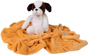 Babymatex Deka CAROL 85x100 cm - Oranžová s plyšákom Pes