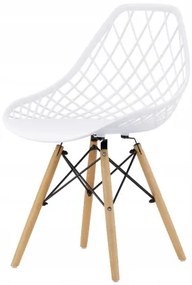 Sammer Azúrová stolička v bielej farbe s drevenými nohami DC AZUR-biela,drevo