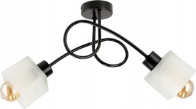 LED stropná závesná lampa, Loft, 2xE27, mliečne sklenené tienidlo