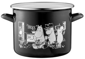 Hrniec Moomins in the Kitchen 3,5l, čierno-biely