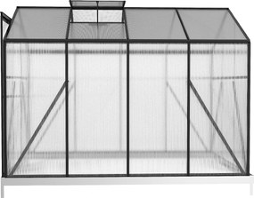Skleník so základňou BestBerg BBGH-806B / 4,8 m² / 252 × 190 × 194 cm / čierna