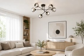 Brilagi - Prisadený luster DIOR 6xE27/60W/230V čierna/dymovo šedá