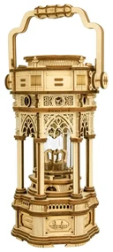 Robotime Drevené 3D mechanické puzzle Hracia skrinka Viktoriánsky lampáš 210 ks