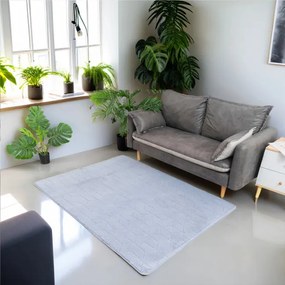 Koberec RABBIT 3D strieborný