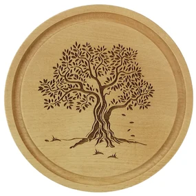 AMADEA Drevená servírovacia doštička - podnos strom, masívne drevo, 20 cm