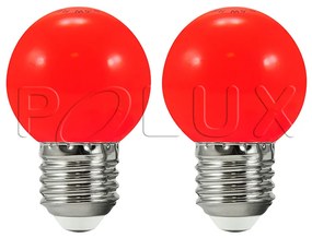 PLX 2x náhradná LED žiarovka pre svetelnú reťaz KANATA, E27, G45, 0,5W, červené svetlo