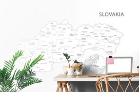 Tapeta podrobná mapa Slovenska v čiernobielom prevedení
