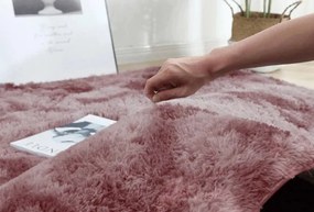 Protišmykový koberec SHAGGY ombré, fialový kruh