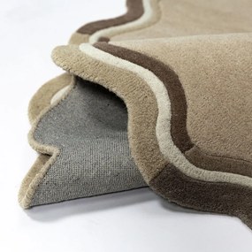 Ručne tkaný vlnený koberec v prírodnej farbe 160x230 cm Leo Scallop – Flair Rugs