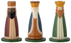 Drevené svietniky s vianočným motívom v súprave 3 ks Betiel – Bloomingville