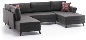 Rohová rozkladacia pohovka Eris antracitová