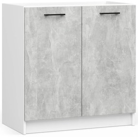 Kuchynská linka Olivie 2,4 m biela/betón/dub sonoma