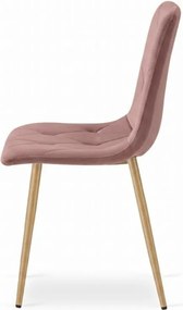Staroružová zamatová stolička LIBRA CLOUD ROSE