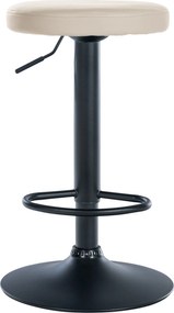 Barová stolička Ponte - koženka, čierny rám - Krémová