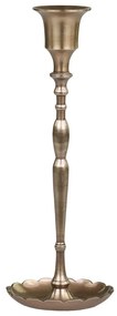 Mosadzný antik kovový svietnik na úzku sviečku - 8*20cm