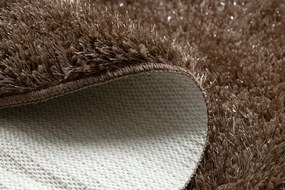 Kúpeľňový koberček SYNERGY glamour / lurex, hnedý kruh