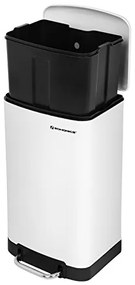 SongmicsHome Odpadkový kôš s pomalým zatváraním SLOW, 30l, biela