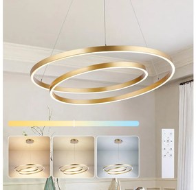 Brilagi-LED Stmievateľný luster na lanku TWISTER LED/75W/230V pr. 70 cm zlatý +DO