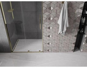 Mexen Velar L, posuvné sprchové dvere do otvoru 90 cm, 8mm číre sklo, zlatá lesklá, 871-090-003-01-50