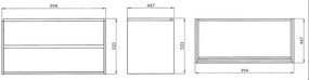 Cersanit - Crea skrinka pod umývadlo na dosku 100cm, dub, S924-011