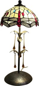 Lampa Tiffany VÁŽKA JANTAR Murano Drops Iron Base 56*25