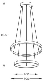 Zuma Line 18140GD-2 - LED Luster na lanku BRENO LED/50W/230V 3000/4000/6000K