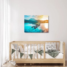 Sklenený obraz - Bora Bora (70x50 cm)