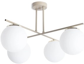 Stropné svietidlo Florence, 4x biele sklenené tienidlo, be/g