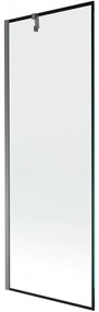 Mexen Next, 1-krídlová vaňová zástena 70 x 150 cm, 6mm číre sklo - čierny vzor, grafitová, 895-070-000-00-70-95