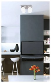 Stropné svietidlo v striebornej farbe so skleneným tienidlom 25x25 cm Oden - Candellux Lighting