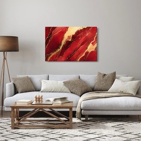 Obraz - Červeno-zlatý mramor (90x60 cm)