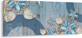 Obraz - Modré kvety (120x50 cm)