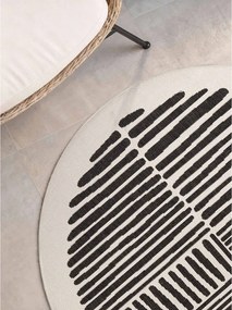 Čierny/krémovobiely okrúhly vnútorný a vonkajší koberec ø 160 cm Haringey Bounds – Ted Baker