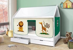 MG Detská posteľ domček Martin s úložným priestorom 90x200 - biela